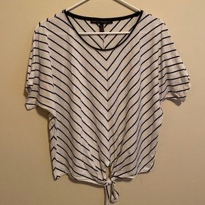 White House Black Market Black and White Stripe Shirt